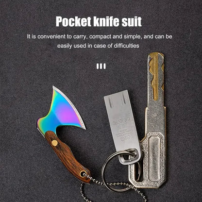 Mini Stainless Steel Small Axe Keychain – Portable Knife Pendant Gift & Outdoor Tool Decoration