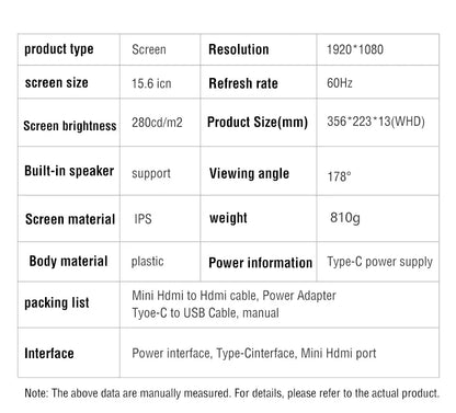 Anmite 15.6" Portable Touch Monitor – 1080P HDR Low Blue Light Display for Xbox, PS4/5, Switch & PC