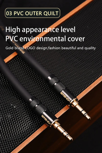 YONGWEI 3.5mm AUX Audio Cable - Straight to Curved Male-to-Male for Car, Mobile Phone, Computer, Speaker and Headset Extension