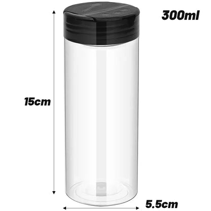 1/12x Plastic Spice Jars with Shaker Lids – Transparent Safety Bottles for Kitchen Storage