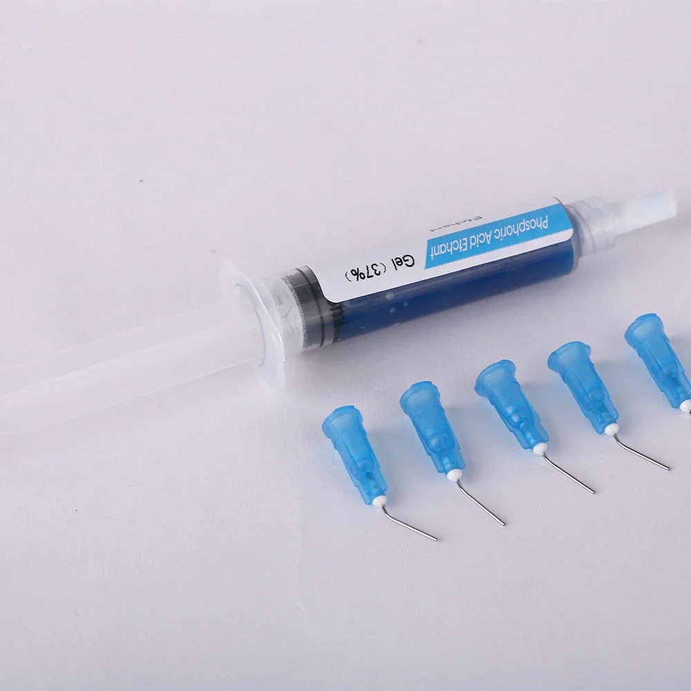 Dentistry Etching Gel 37% – Phosphoric Acid Teeth Cleaning Adhesive Resin for Braces Bonding with 5 Tips