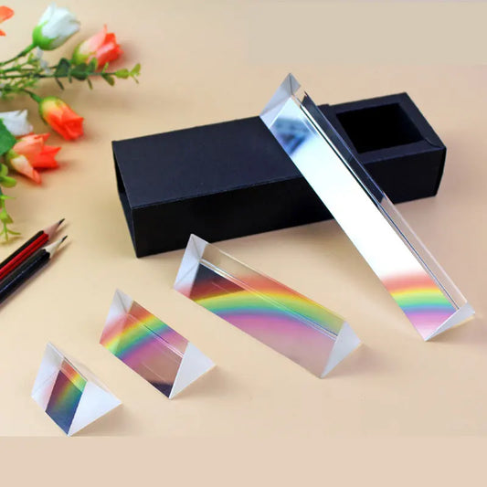 Triangular Prism Crystal – Rainbow Light Refraction Physics Experiment Toy for Kids & Photography
