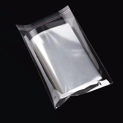 100 Self-Adhesive Transparent Plastic Bags for Jewelry, Candy, Biscuits, Gifts - Sealing Packaging Bags
