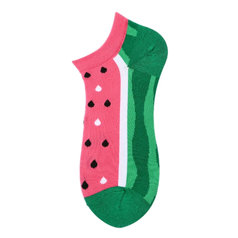 40-Style Colorful Cotton Ankle Socks – Fashion Novelty Short Socks for Men & Women, Funny Animal, Food & Avocado Casual Designs