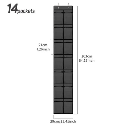 Hanging Shoe Rack Organizer – Over-the-Door 12/14 Pocket Breathable Mesh Storage for Slippers and Shoes
