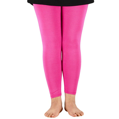 Women Bamboo Fiber Elastic Waist Leggings – Plus Size High Stretch Casual Workout Basic Pants Soft Comfortable Fitness Leggings