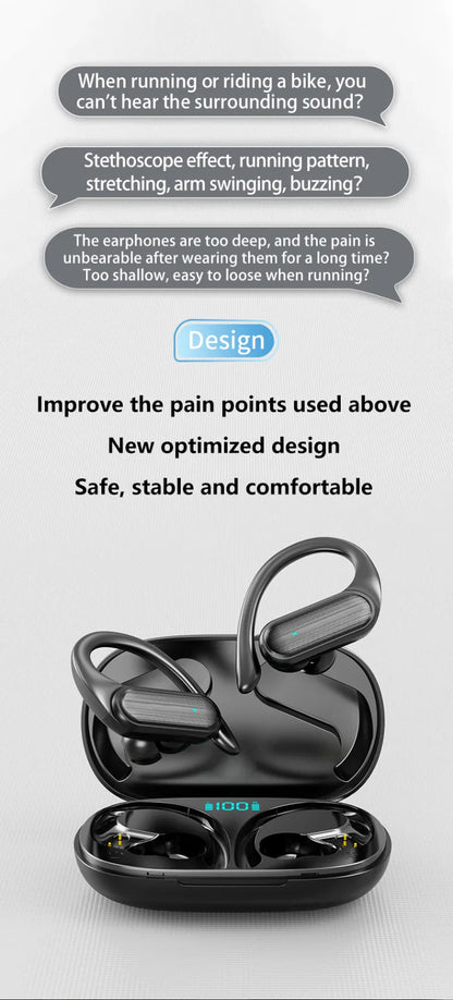 Bosebye A520 Bluetooth 5.3 TWS Earphones - HiFi Stereo, Waterproof Wireless Sports Earbuds with Mic and Touch Control