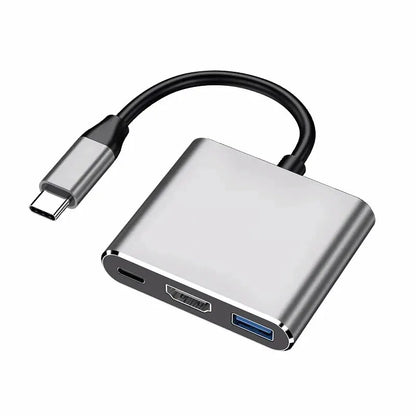 3-in-1 USB-C Hub Adapter – 4K HDMI, USB 3.0 & Charging Port Converter for MacBook Air 12 and Type-C Devices
