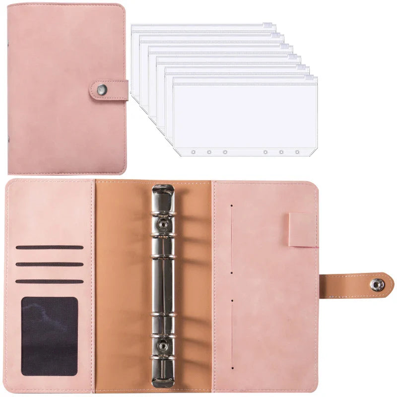 2024 A6 PU Leather Budget Binder Set – Cash Envelopes System with Binder Pockets for Money, Budget Saving & Bill Organizer