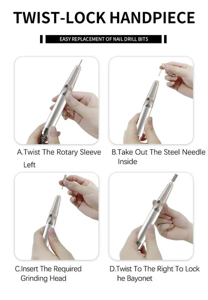 New 85W Electric Nail File – Cordless Professional Brushless Nail Drill Machine with 35000 RPM