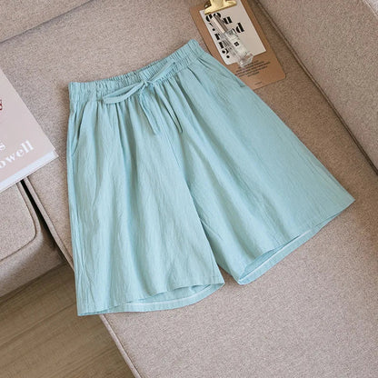2024 Women’s High Waist Cotton Summer Shorts with Pockets – Casual Loose Fit Soft Cool Shorts for Girls