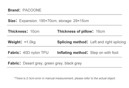 Thick Ultralight Self-Inflating Camping Mattress - Outdoor Air Mattress with Built-In Pump for Travel, Hiking, Fishing