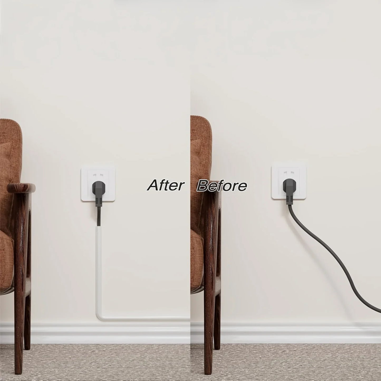 Cable Management Sleeve - 118" Self-Adhesive PVC Cord Hider for Wall & Floor, Insulated Wire Cover