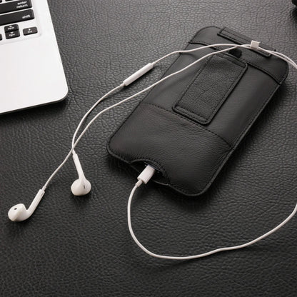 Genuine Cow Leather Phone Pouch – Men’s Waist Bag Holster for iPhone 7 to 16 Pro Max