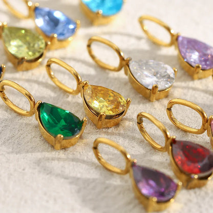E.B.belle Colorful Zircon Waterdrop Pendant Jewelry Set for Women – DIY Handmade Necklace & Earrings Making Accessories