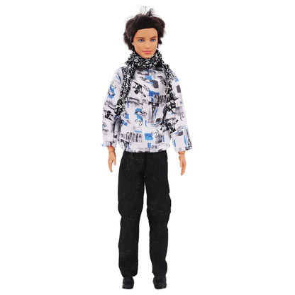30cm Ken Doll Clothes – Pop Suit Top & Pants Outfit for Boys, Holiday Gift Doll Accessories