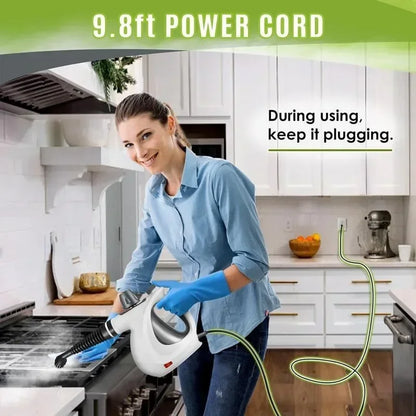 Pressurized Handheld Multi-Surface Steam Cleaner – 12-Piece Accessory Kit, Multi-Purpose Natural Steamer