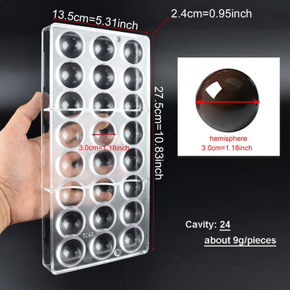 3D Polycarbonate Chocolate Mold - Sphere Diamond Chocolate Bomb & Bonbon Baking Mold for Professional Candy Making