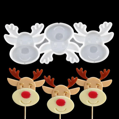 Halloween & Christmas Silicone Lollipop Mold – Pumpkin, Ghost & Elk Shape Candy, Chocolate, Cheese & Cake Decorating Tool