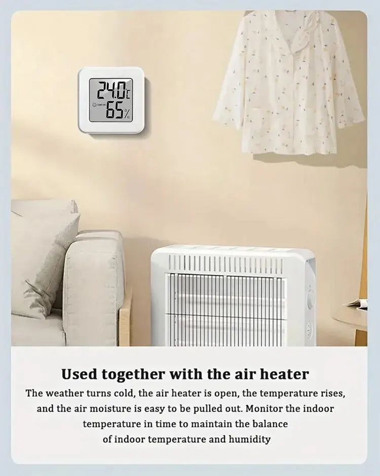 Indoor Mini Temperature & Humidity Meter – Portable Digital Display for Bedroom & Home