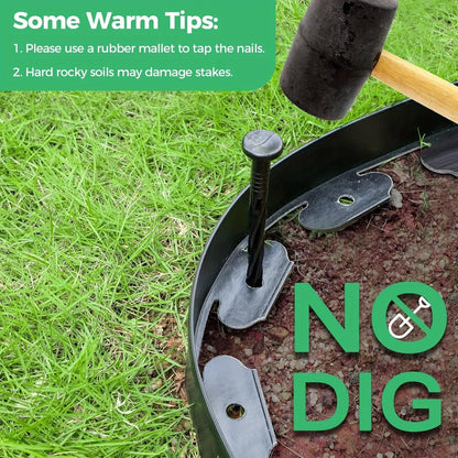 Landscape Lawn Edging Kit - Flexible Garden Border Barrier for Yard Pathways