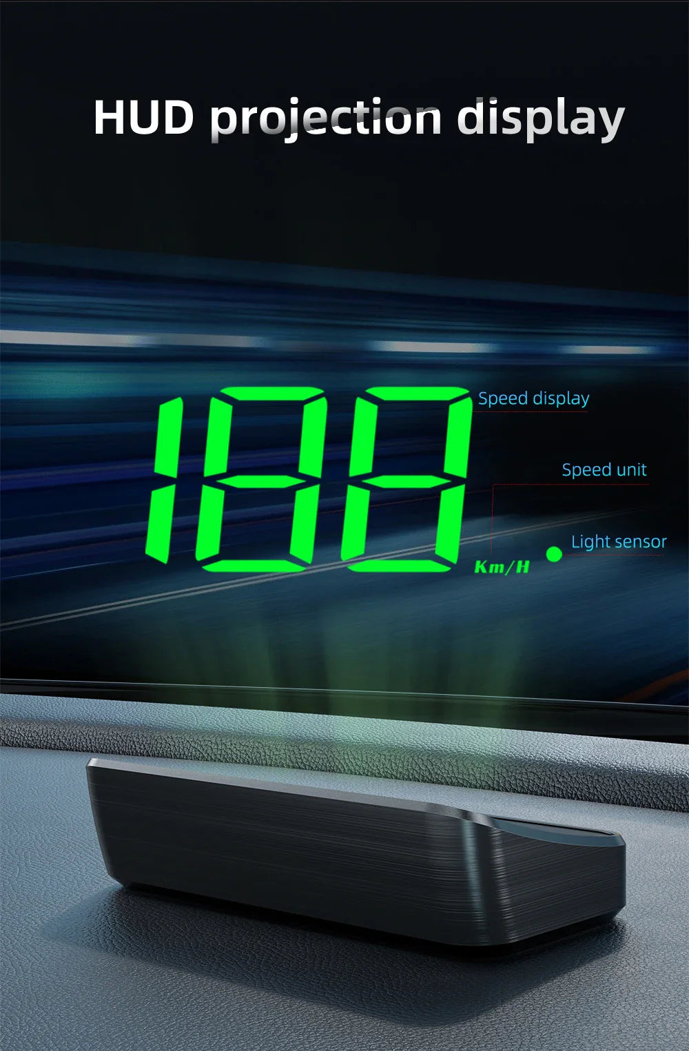 Car Head-Up Display M2 – HD GPS Speedometer, Digital Speed KMH Projector for All Cars, Auto Electronics Accessories