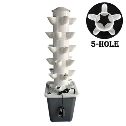 Hydroponic Growing System – Mini Indoor/Outdoor Herb Vertical Garden Tower, 6 Tiers, 30 Holes for Vegetables