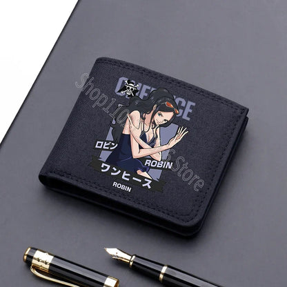 One Piece Men’s Wallet – Multi-Card Slots, Cartoon Anime Print, Portable Purse for Boys & Birthday Gifts