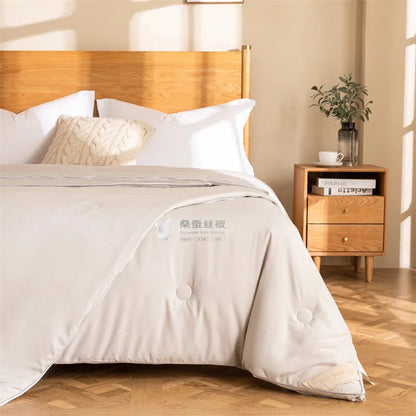 Natural Mulberry Silk Comforter - Four Seasons Bedding Quilt, Summer/Winter, Thin/Thick, Single/Double Hotel Blanket Duvet