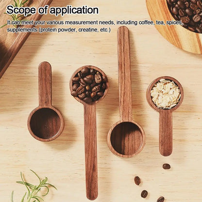 Wooden Measuring Spoon Set for Kitchen – Tea, Coffee, Sugar & Spice Scoops Cooking Tools