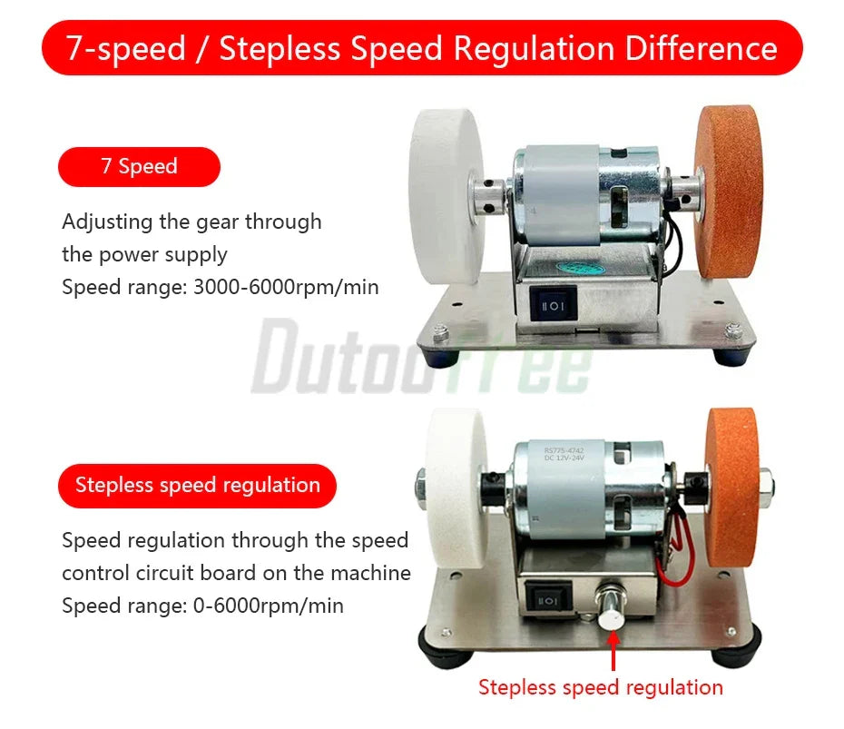 100W Double Table Grinder Machine — Electric Grinding Wheel for Coarse & Fine Polishing with Motorized Stone