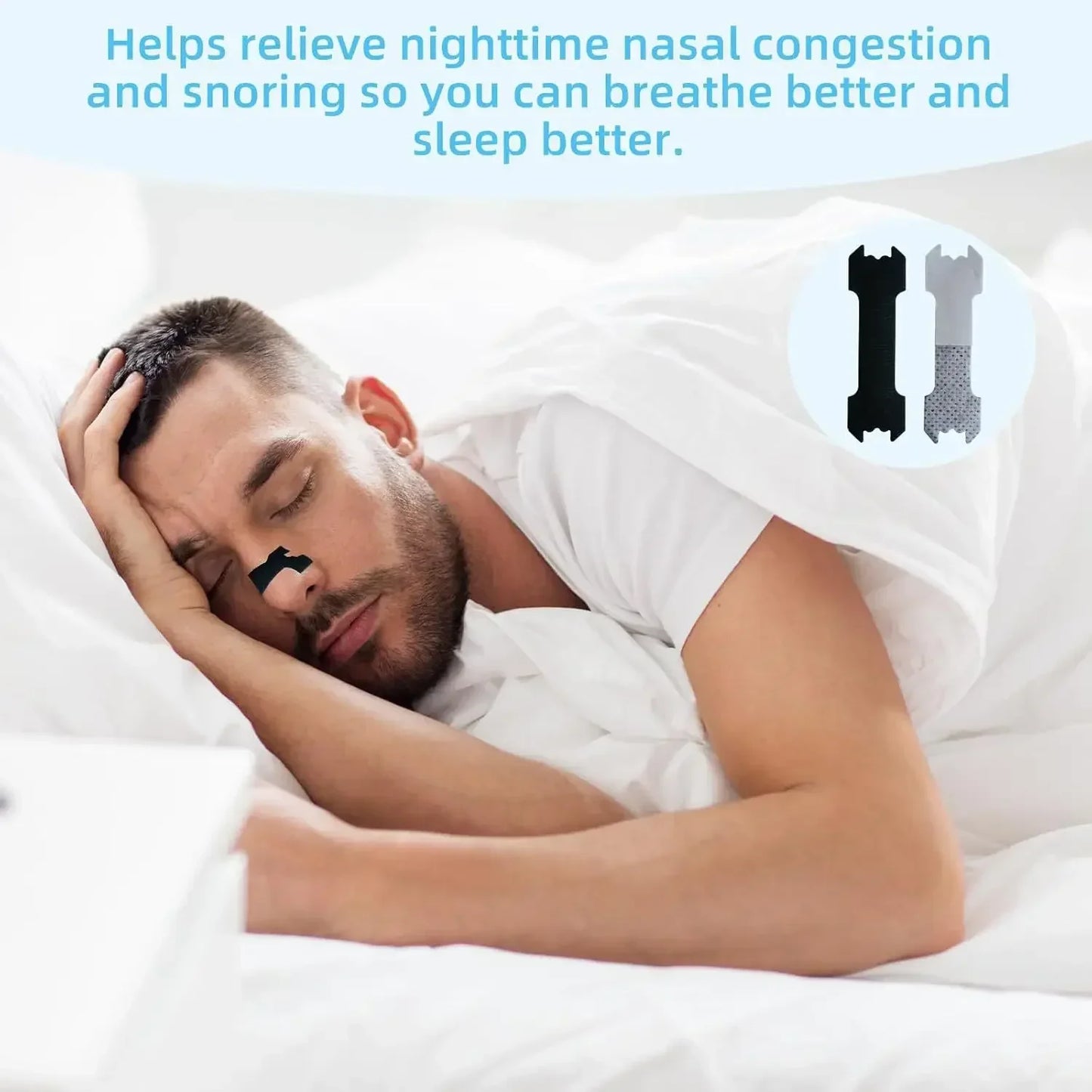30/60/90PCS Anti-Snoring Nose Patch Set – Extra Strength Nasal Strips for Better Breathing & Sleep Aid
