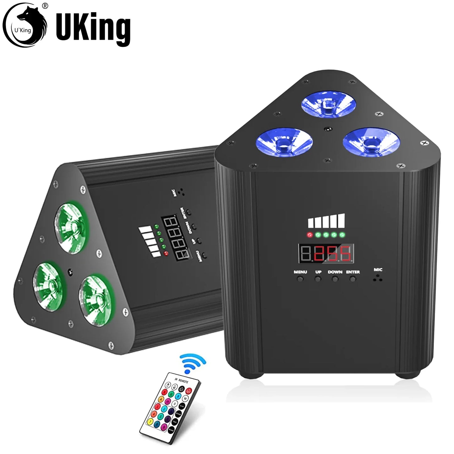 12W Triangle Battery LED Par Light - RGBW Wireless Uplight, DMX Stage Lighting for DJ, Disco, Wedding & Party
