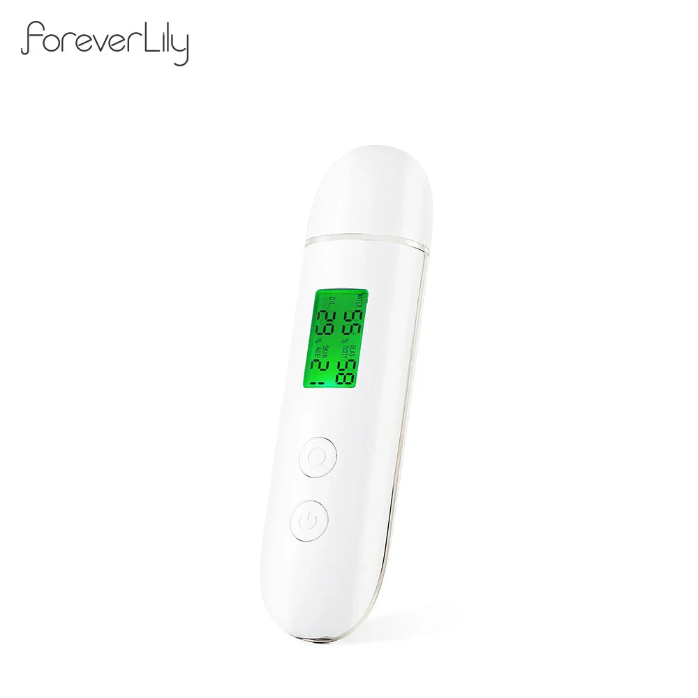 Skin Tester Analyzer - Moisture, Oil Content, Elasticity, and Age Test Meter with Fluorescent Agent Detector