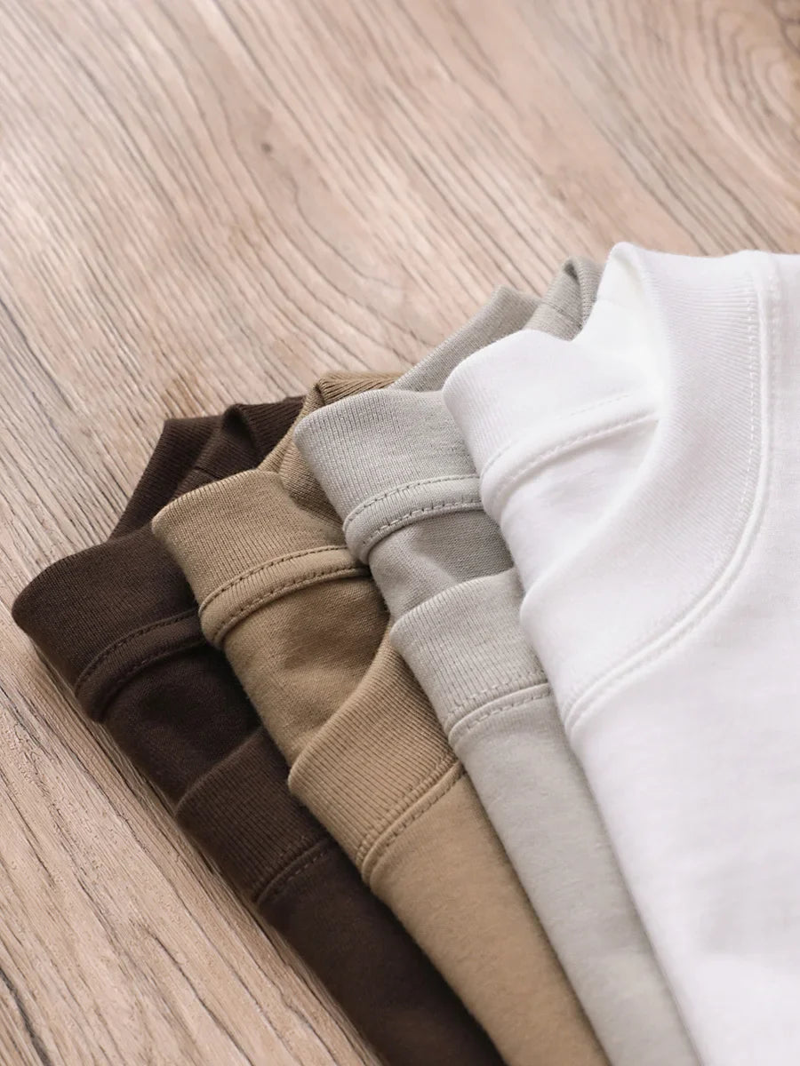 Heavy Cotton Oversized Men’s T-Shirt – 320g Solid Color Drop Shoulder Short Sleeve
