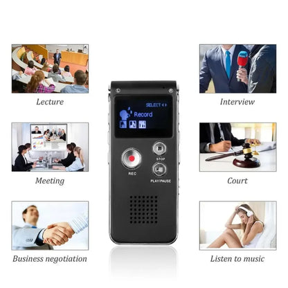 Professional Mini USB Voice Recorder: 8GB MP3 Player with Sound Audio Recording - Compact Dictaphone and Flash Drive Combo