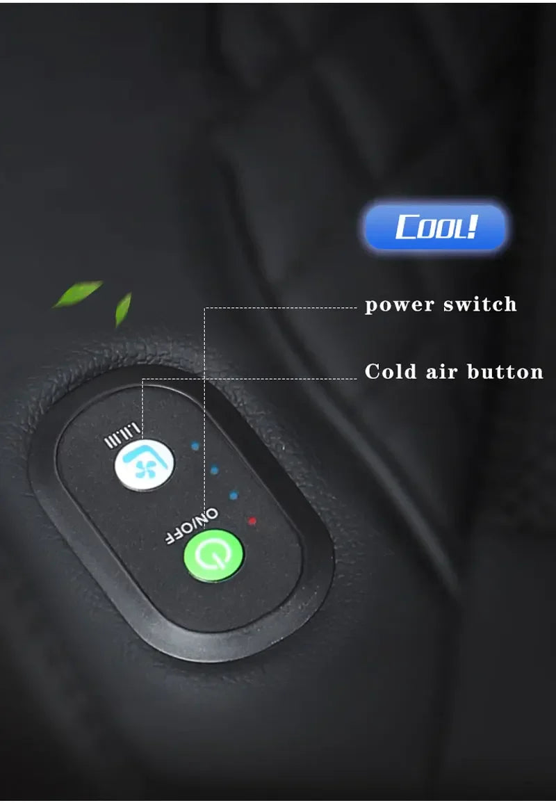 12/24V Car & Home Ventilation Massage Seat Cushion — Breathable Cooling & Heated Massage Pad