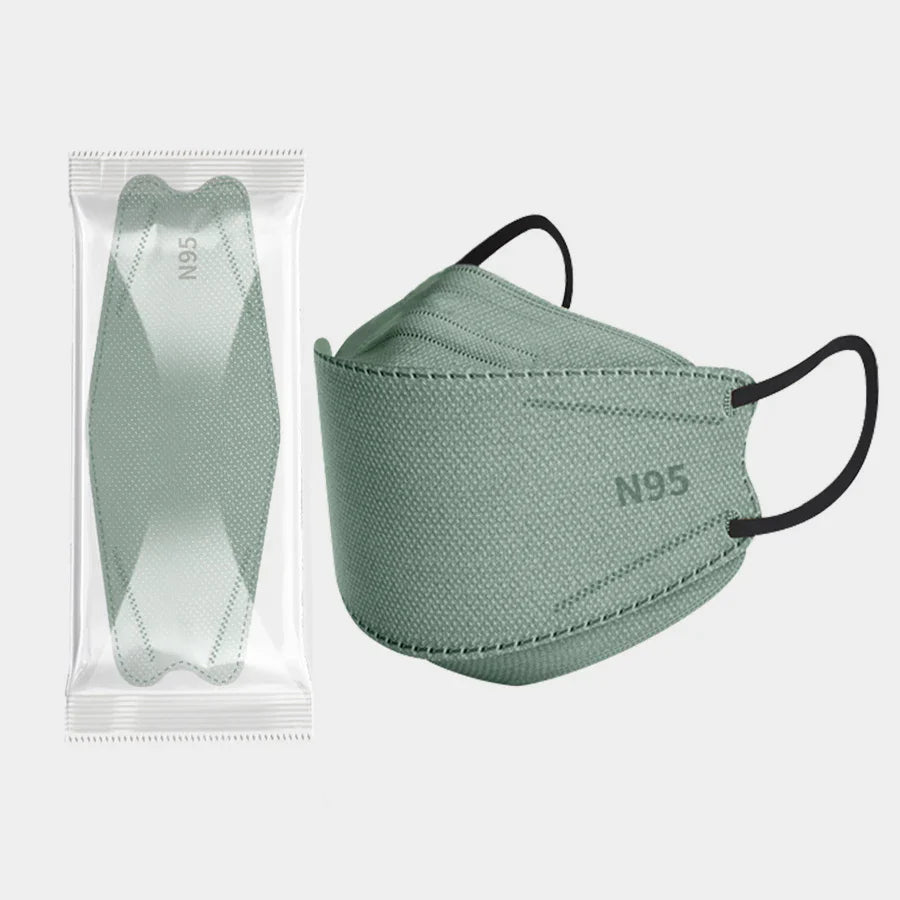 20-120PCS Disposable Fish-Shaped KN95 Face Masks – 4-Layer Protective, Breathable Mask for Men & Women