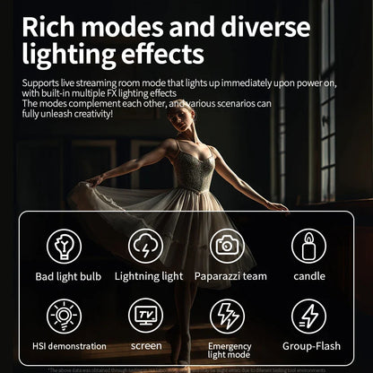 80W Dual Color Temperature COB Photography Light - Professional LED Video Light, Portable Handheld Fill Light with Mini Bowens