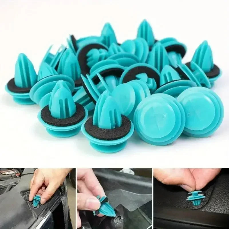 Auto Door Panel Clips with Seal Rings - Car Fastener Rivet Retainers for Interior & Bumper Repair