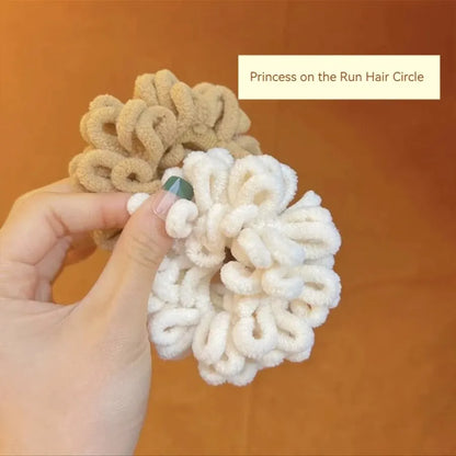 54pcs Autumn Winter Milk Tea Color Hair Bands – Large Intestine Grab Clips, High Elasticity Side Clips for Hair
