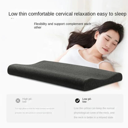 Memory Cotton Neck Pillow — Ultra-Thin, Low Profile, Spinal Support & Anti-Fall Breathable Pillow