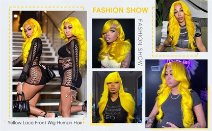 Light Yellow 613 HD Lace Frontal Wig – 13x6 Transparent Lace, Body Wave 200% Density Human Hair Wig for Women