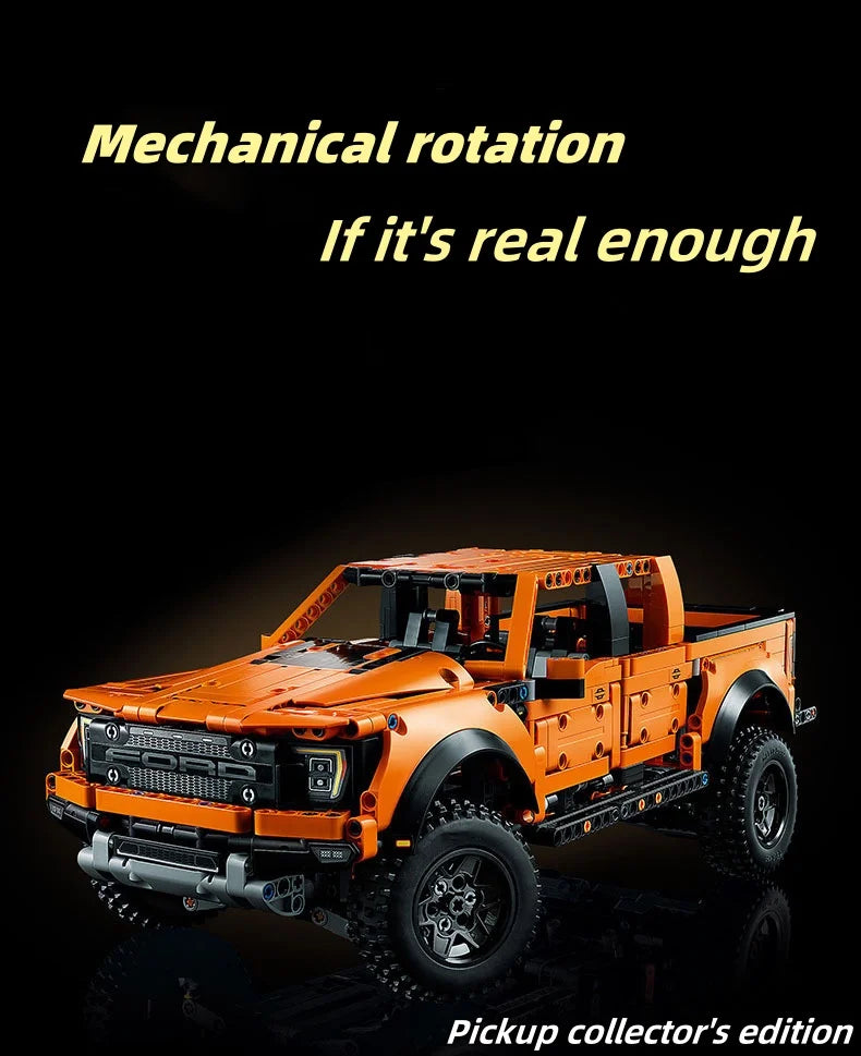 New 1379PCS Ford Raptors F150 Pickup Truck Building Blocks – Technical Sports Car Model Bricks for Kids Racing Vehicle Toy Gifts