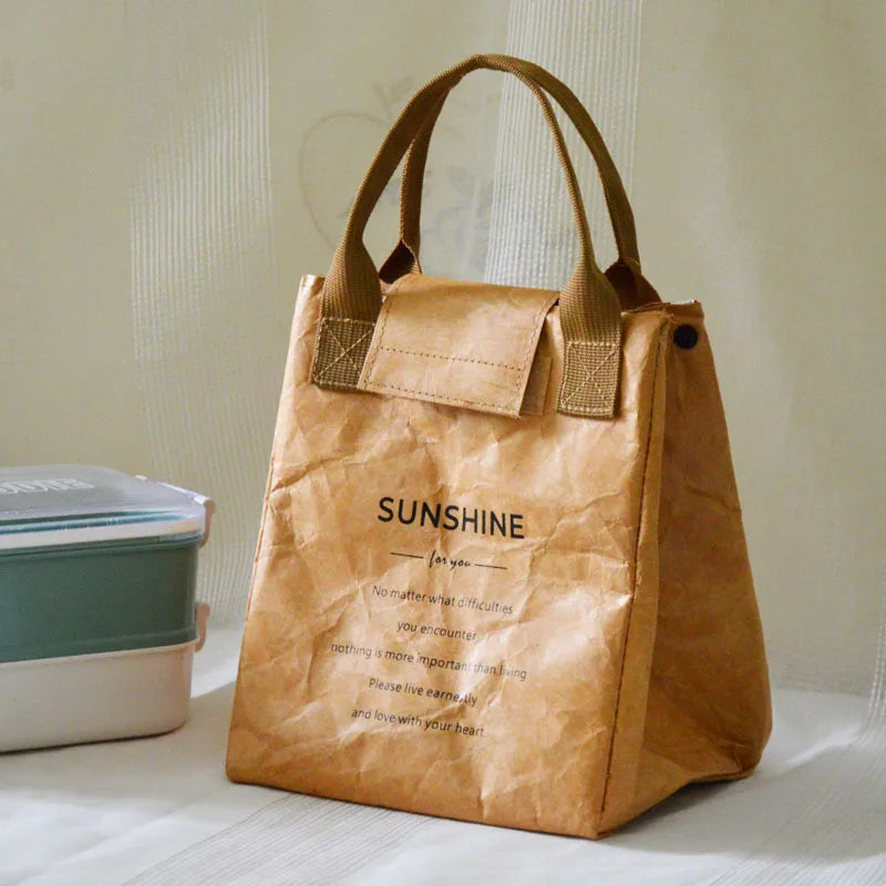Waterproof Insulated Paper Lunch Bag - Thickened Aluminum Foil Handbag for Office Workers and  Students