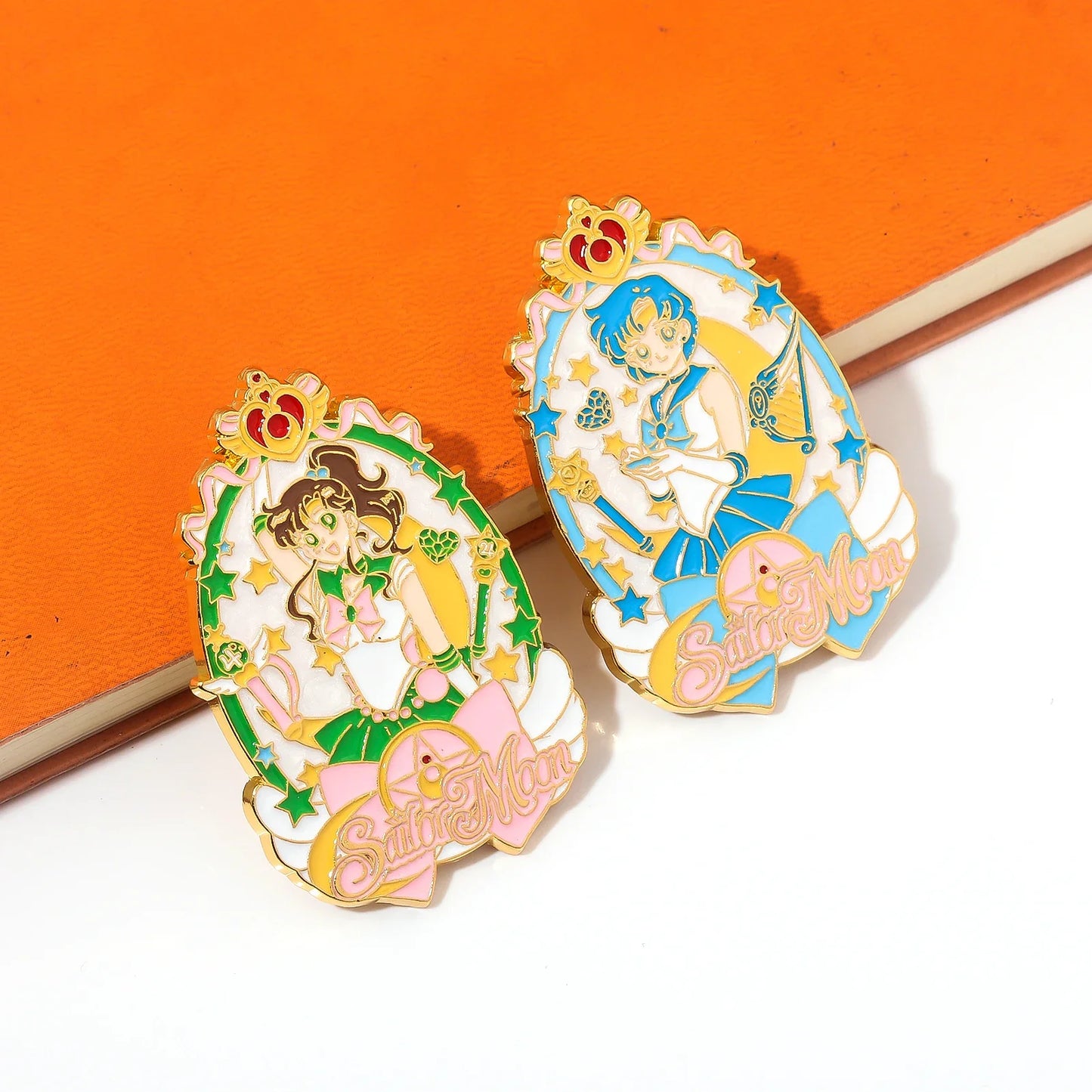 Sailor Girl Cartoon Brooch – Cute Moon & Stars Enamel Pin for Bags, Clothes & Jewelry