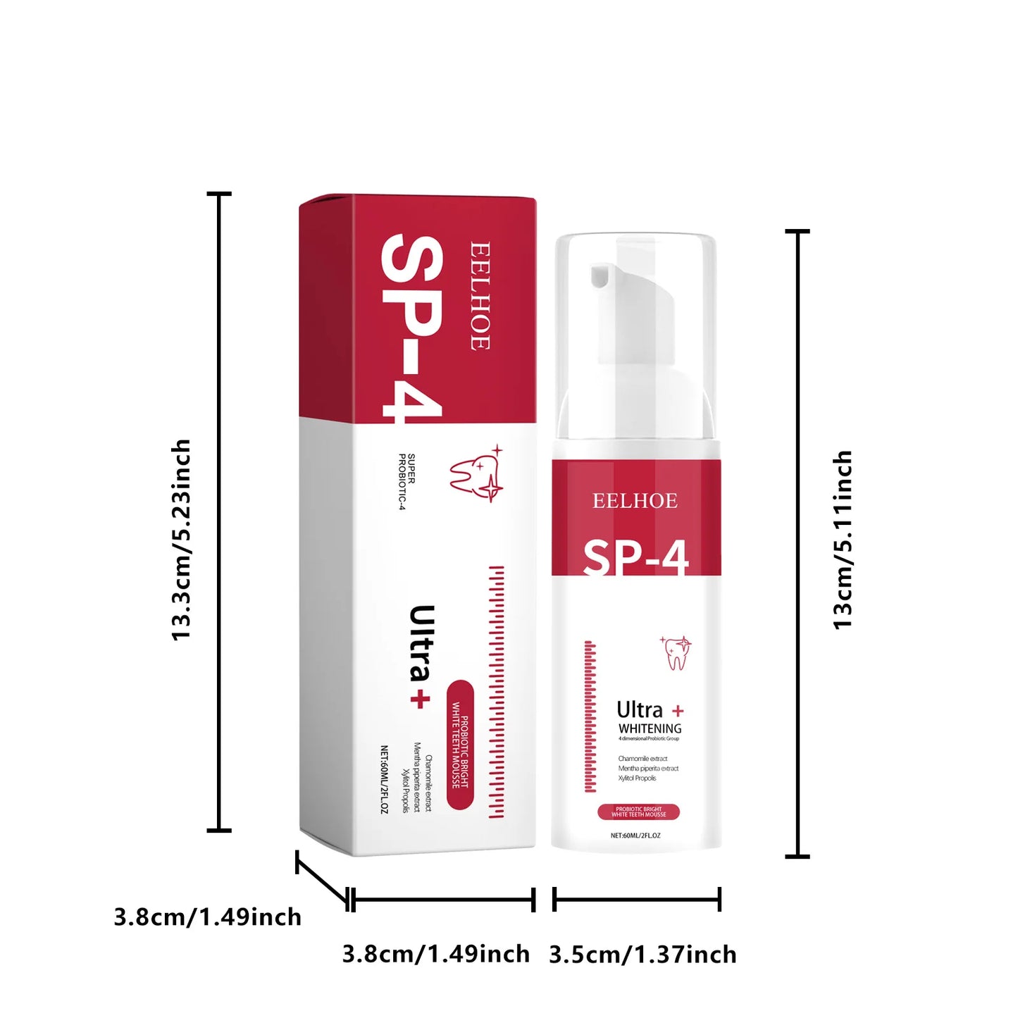 Sip-4 Probiotic Whitening Toothpaste — Stain Removal, Brightening & Fresh Breath Formula