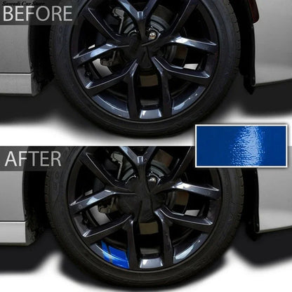 6PCS Reflective Car Wheel Decal Stickers — Red Adhesive Hub Accessories for Auto Wheels
