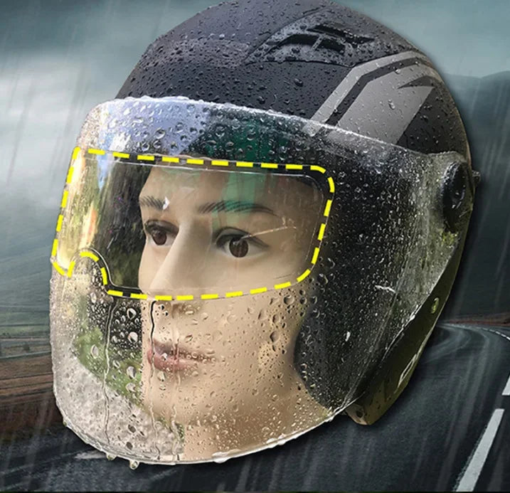 Motorcycle Helmet Clear Rainproof Anti-Fog Film – Nano Coating Sticker for Safety Driving, Durable Universal Helmet Accessory