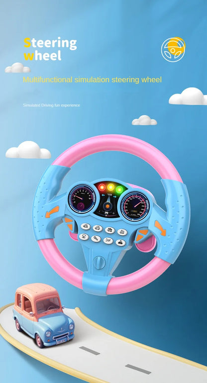 Infant Simulation Steering Wheel Toy – Early Education Copilot Vocal Toy for Kids & Strollers